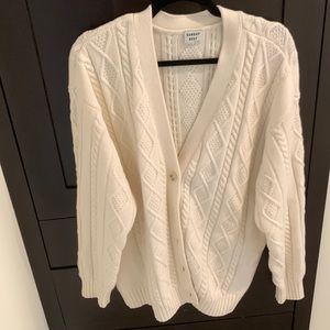 Aritzia cream cable knit cardigan